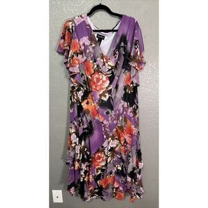 Jessica Howard Womens 32/3X Dress Floral Purple Fairy Sheer Cottagecore‎ MIDI